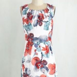 MODCLOTH SUNNY GIRL POPPY PRINT A-LINE DRESS